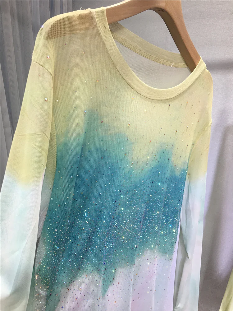 Женская сетчатая рубашка с длинным рукавом свободная легкая воздухопроницаемая