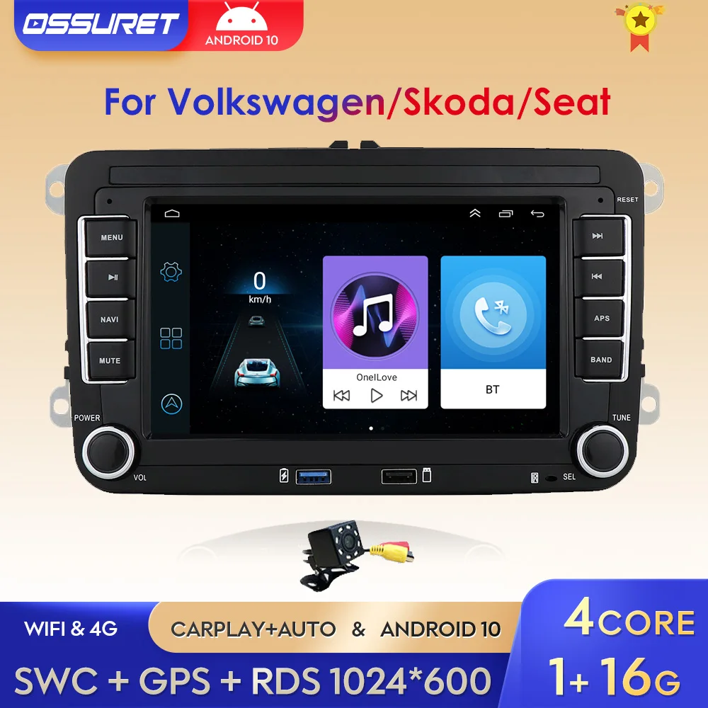 

Автомагнитола на Android 10 для Volkswagen VW Passat B6 B7 CC Tiguan Touran GOLF POLO Carplay 4G Мультимедийный GPS 2DIN BT SWC без DVD
