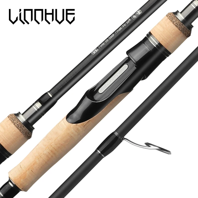 LINNHUE Fishing Rod 1.68m 1.8m 2.1m 2.4m 2.7m 2/3 Section Casting Spinning Rod Lure 5-40g Travel Rod Baitcasting Gift Rod Cover