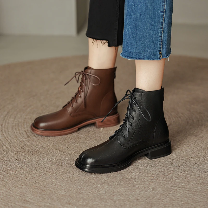 

2022 Winter Women Boots Retro Chelsea boots Women Shoes luxury Women ANKLE Boots designer Genuine Leather Bullock fur boots