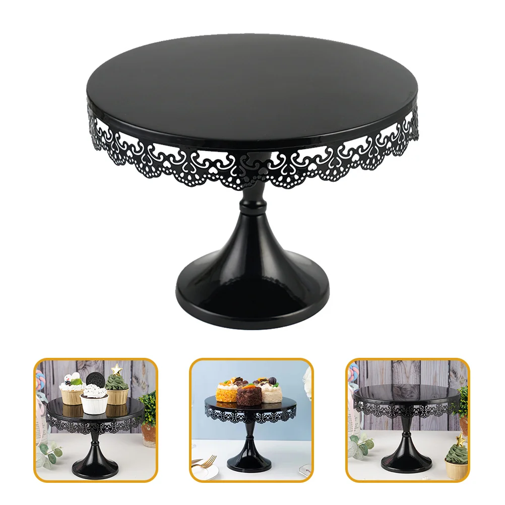 

Metal Tray Candy Display Plate Wedding Vintage Cake Stand Round Cake Carrier Black Dessert Stand Paper Cup Cake Pan Tray