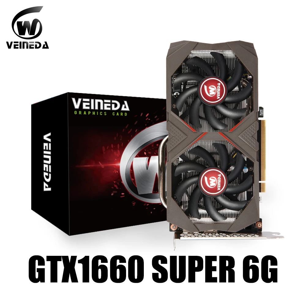 VEINEDA Refurbished gtx 1660 Super 6GB Graphics Cards 192Bit GDDR6 7000mhz GPU PC  Video Card for nVIDIA Geforce Series games
