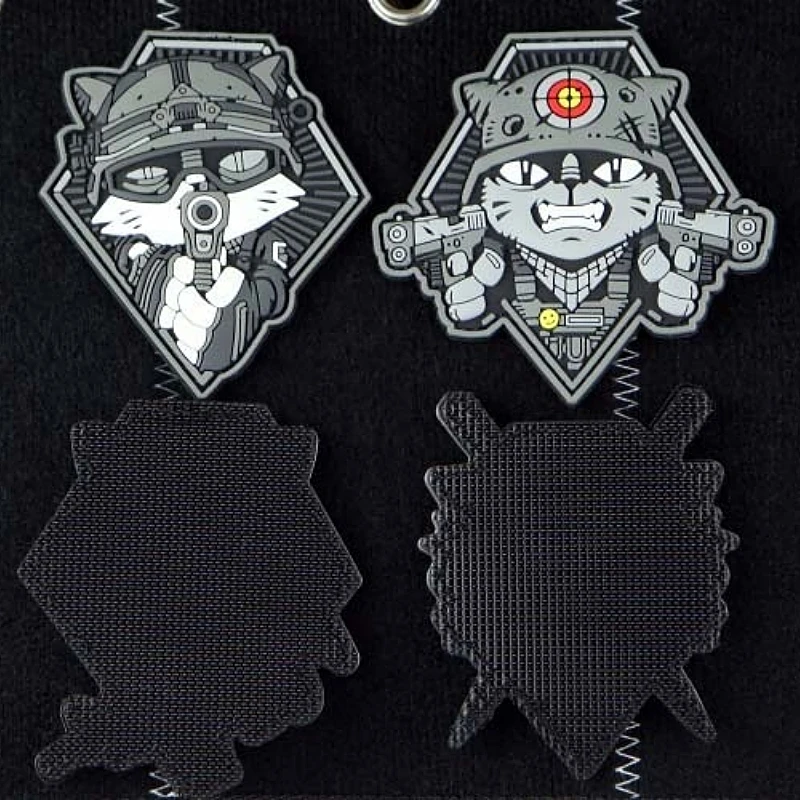 Тактические опрыскивания нашивки с изображением кота спецназ ПВХ боевой значок