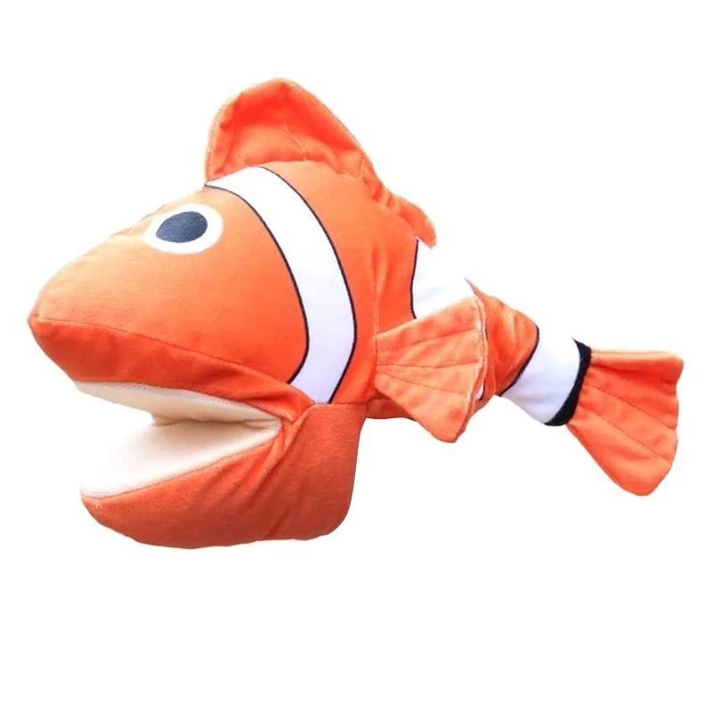 

Plush Fish Finger Puppet Soft Toy Puppet for Preschool Props Family Game E65D