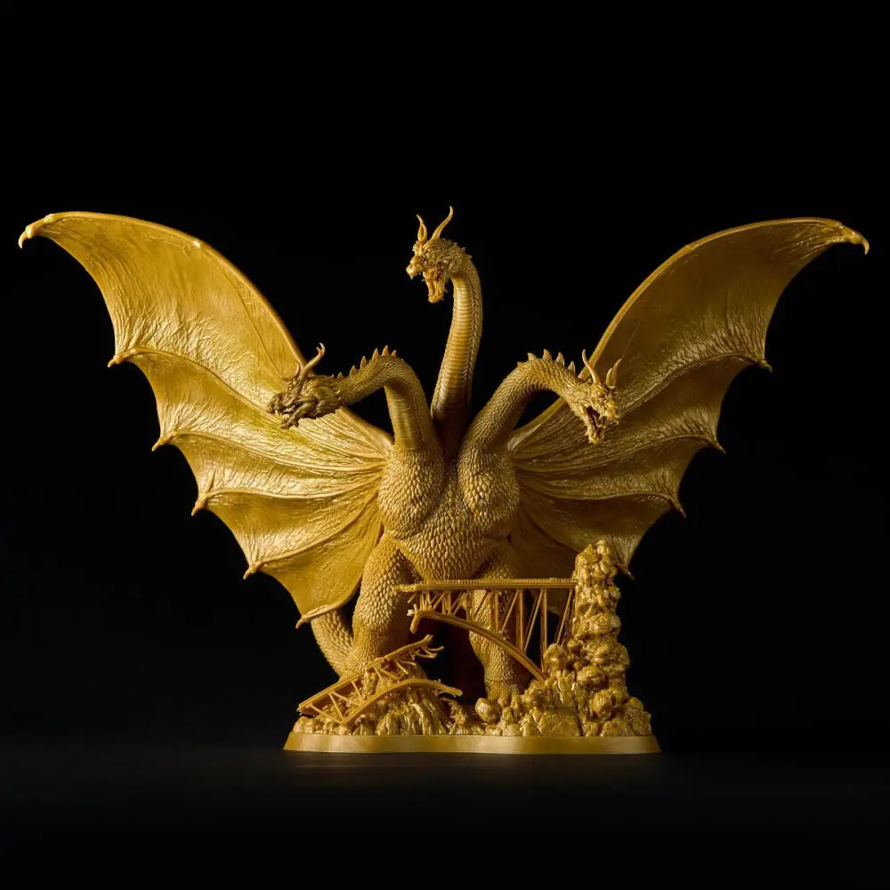 Фото Официальная оригинальная фигурка Kaiyodo Artpla King Ghidorah Re:imagination в наличии. Аниме-фигурка Гигодара, трехглавого монстра, модель-игрушка. №2