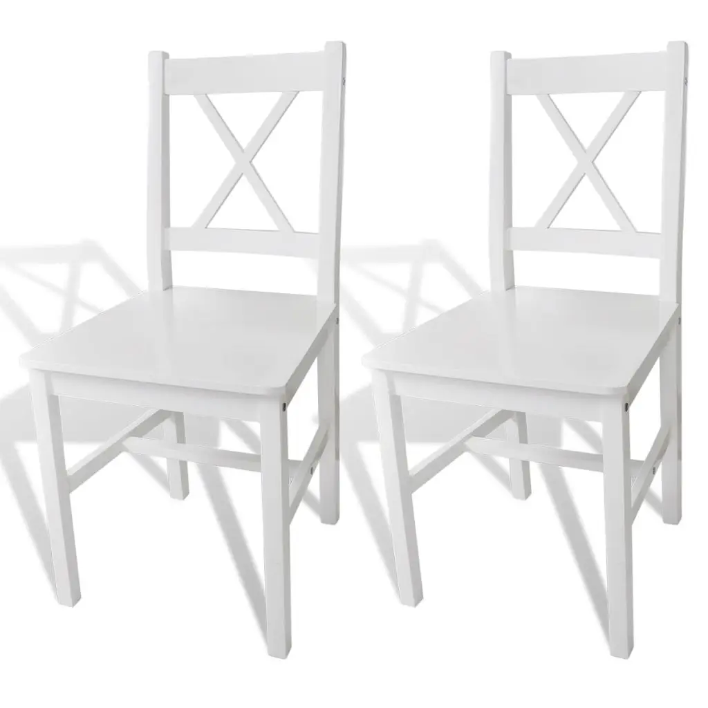 

Kitchen White Dining Chairs Set of 2 for Dining Room Home Decor Pinewood