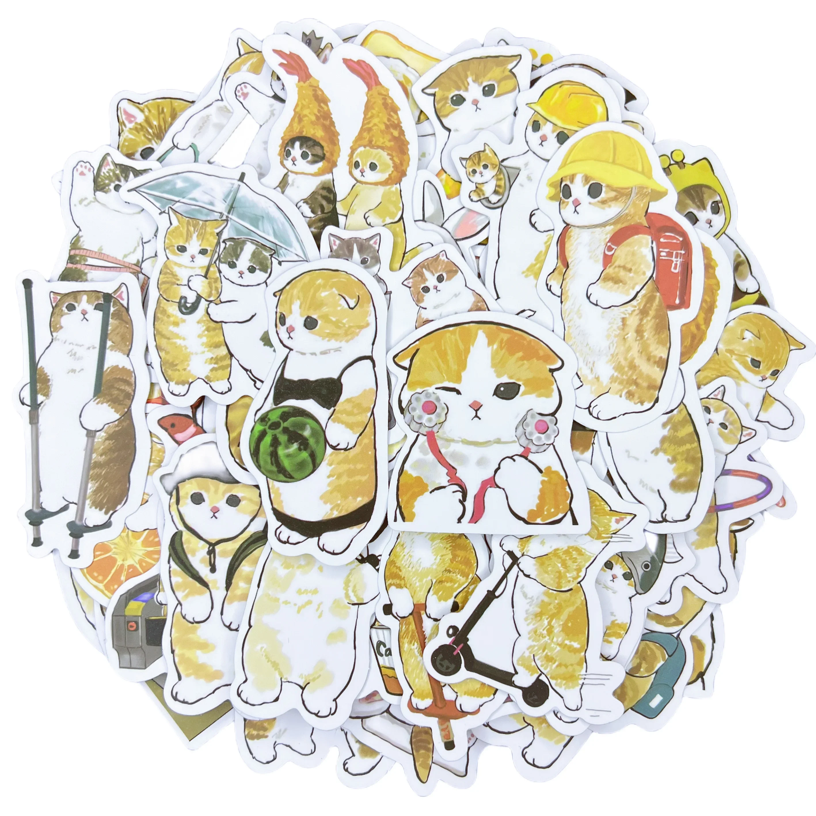 

Водостойкие наклейки с котами 50 шт