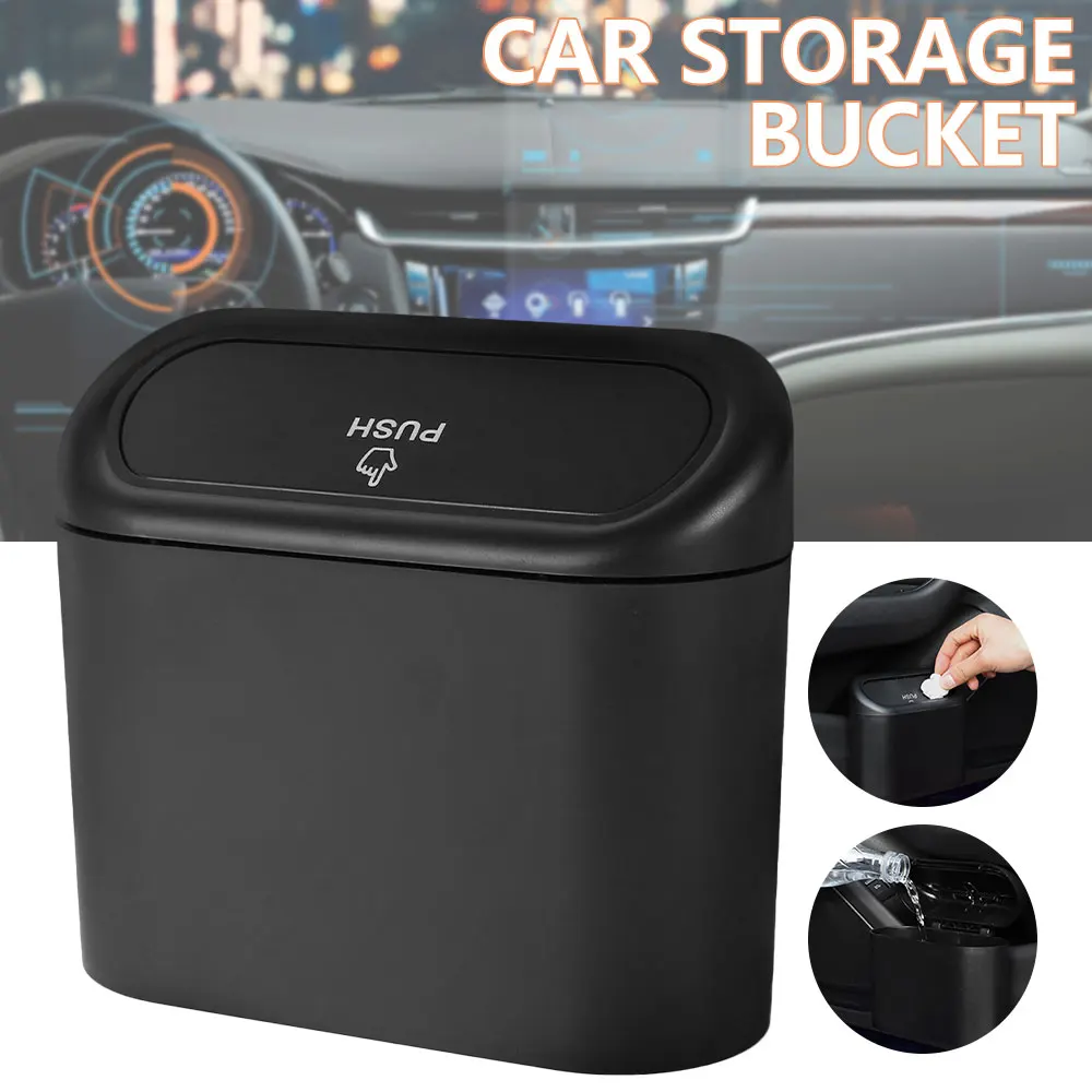 

Car Trash Bin Garbage Dust Case Box Auto Storage Case Garbage Dust Case Box Trash Can Black Red Yellow Brown Blue Car Trash Can