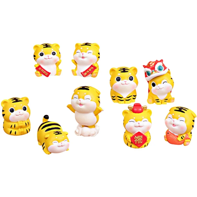 

New Creative New Year Tiger Resin Decoration Chinese New Year Festive Tiger Year Mascot Home Decoration Small Decoration