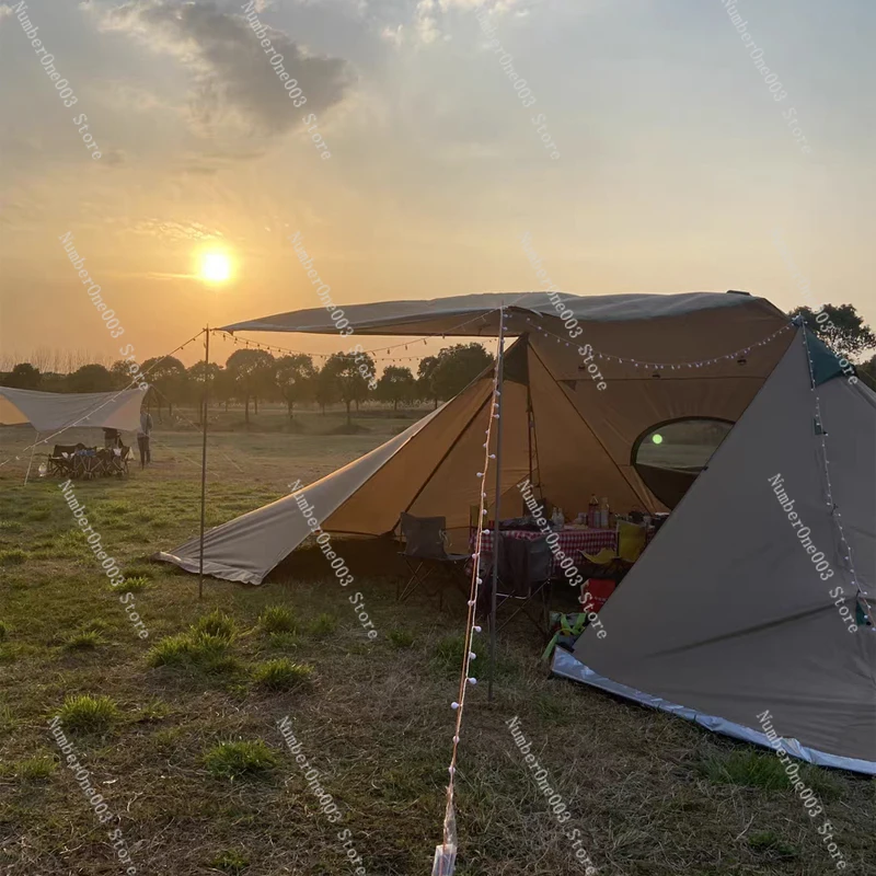 Открытый супер большой навес 6*7 м двухслойный тент палатка для кемпинга