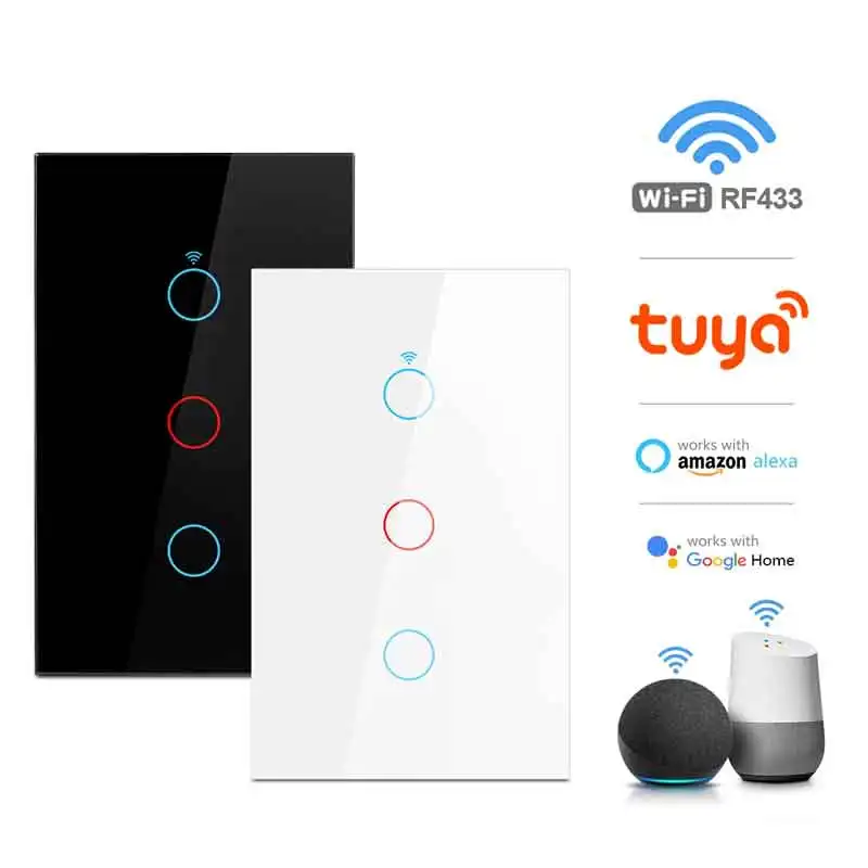 

Tuya Smart Switch WiFi Touch Sensor Wall Light Switches 110V/220V NO Neutral Wire Need Voice Control Support Alexa Google Home