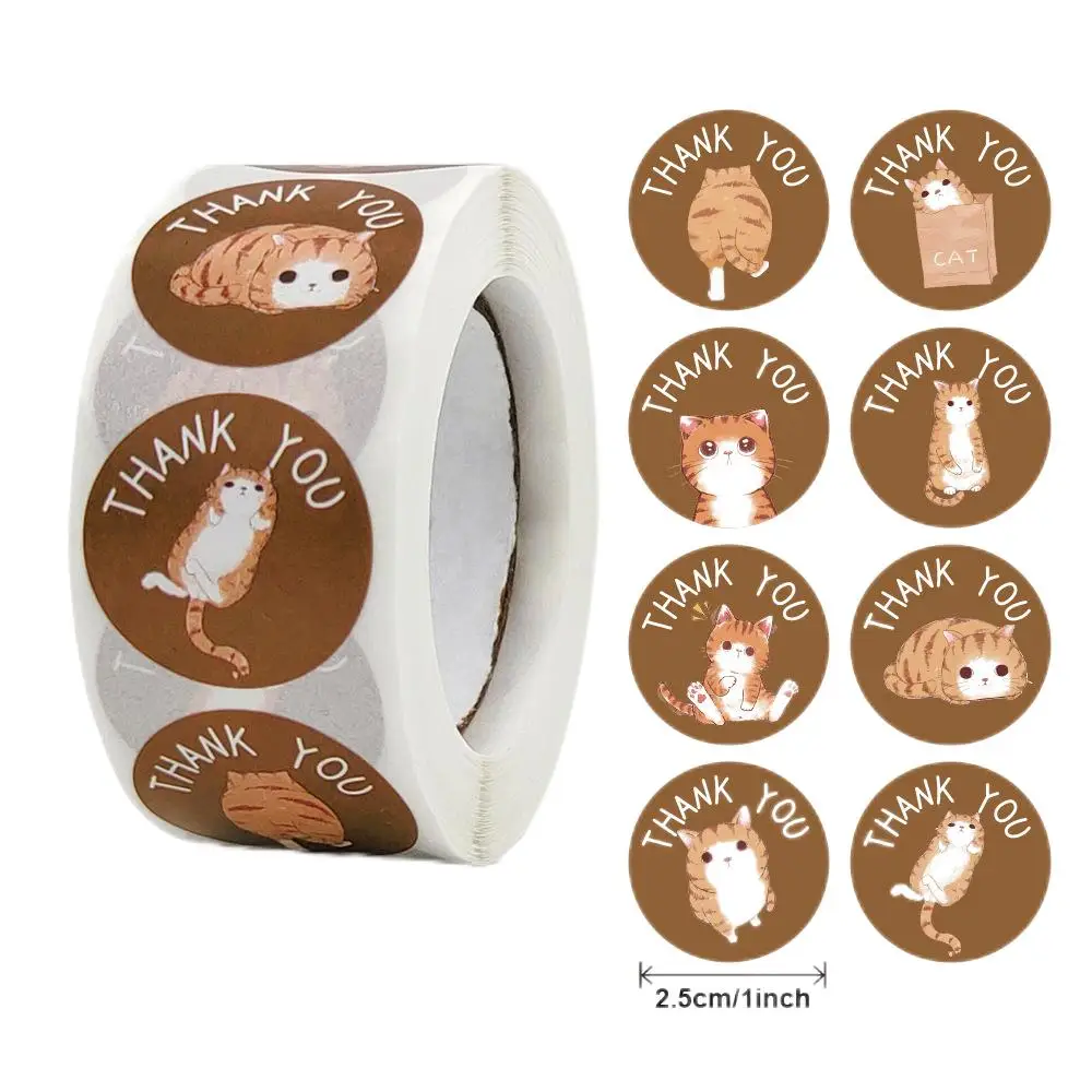 

500pcs Cartoon Animal Children Sticker Toy Game Cute Cat Reward Stickers for Kids DIY Gift Packing Sealing Thank You Labels