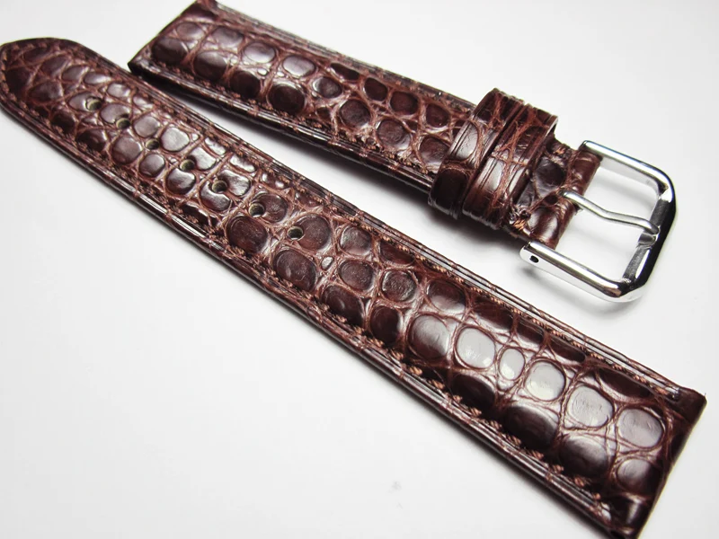 New double sided crocodile pattern watch belt Calfskin watchbands pin buckle leather strap 19mm 20mm 21mm 22mm Quick release ear
