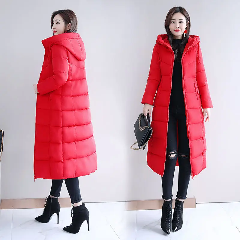 Winter 2022 new Korean version of cotton coat women's long cotton coat women's down padded padded jacket slim jacket