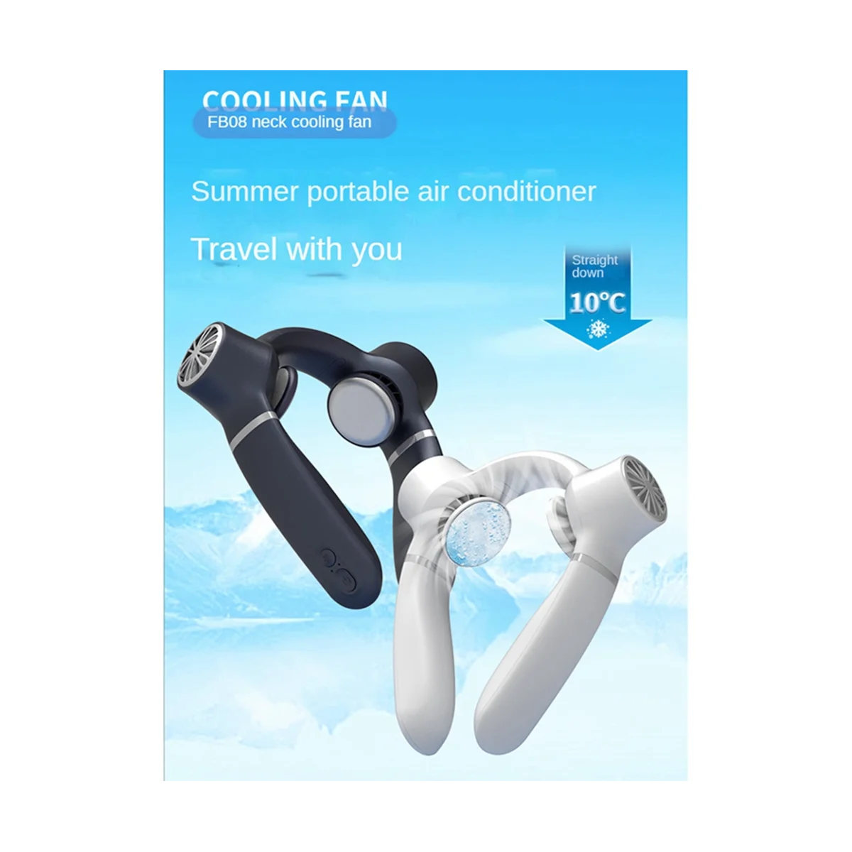 

Convenient Cooling Semiconductor Neck Fan,White