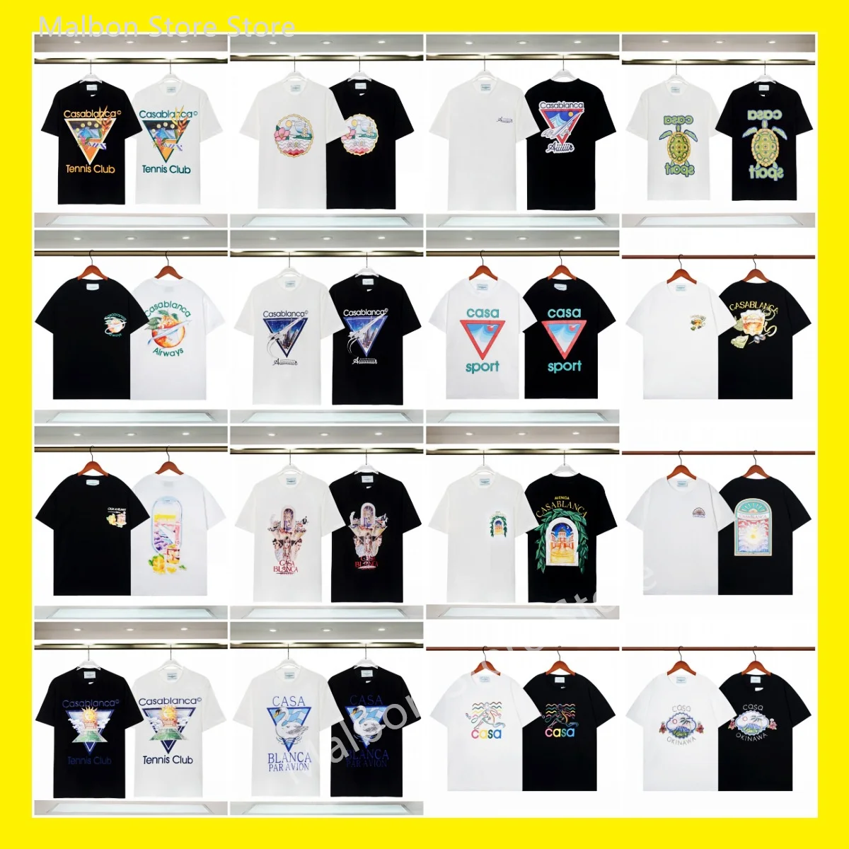 

Casablanca Summer Men's Loose Printed Cotton T-shirt Casa Sport Logo T-shirt