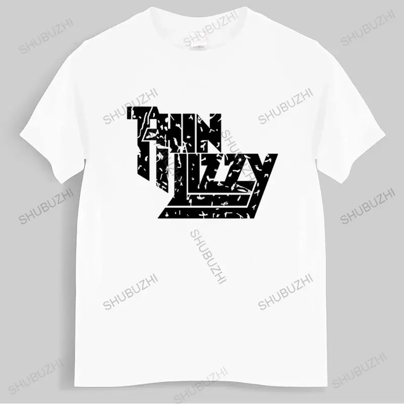 Мужская хлопковая футболка летняя брендовая Camiseta тонкая мужская Lizzy Hard Rock Band
