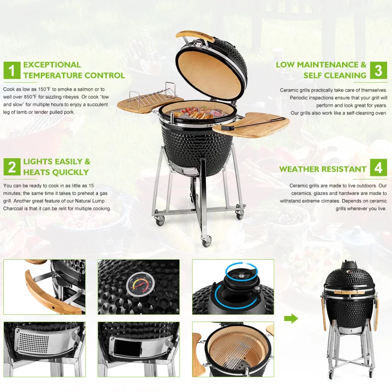 Высококачественный керамический гриль kamado на заказ размер 20-26 дюймов для продажи