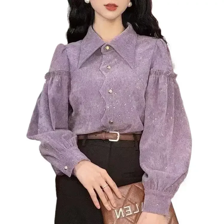 Топ Purpleshirt женская осенняя коллекция 2024 модная универсальная простая элегантная