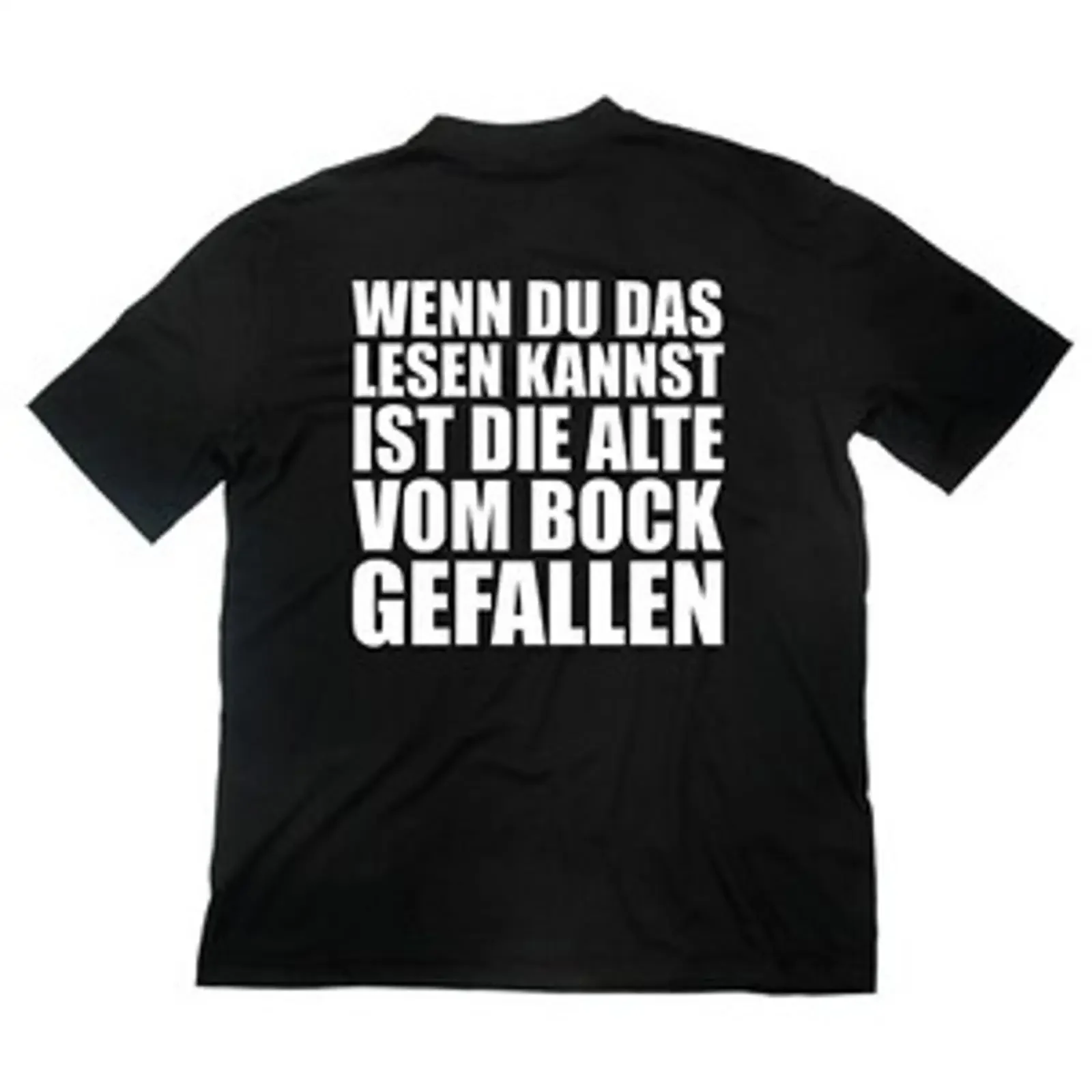 Фото Футболка с забавной надписью для байкеров: «Alte vom Bock gefallen» (из серии Fun T Shirt). Винтажный стиль, эффект потертости, стритвир, эластичная ткань. №1