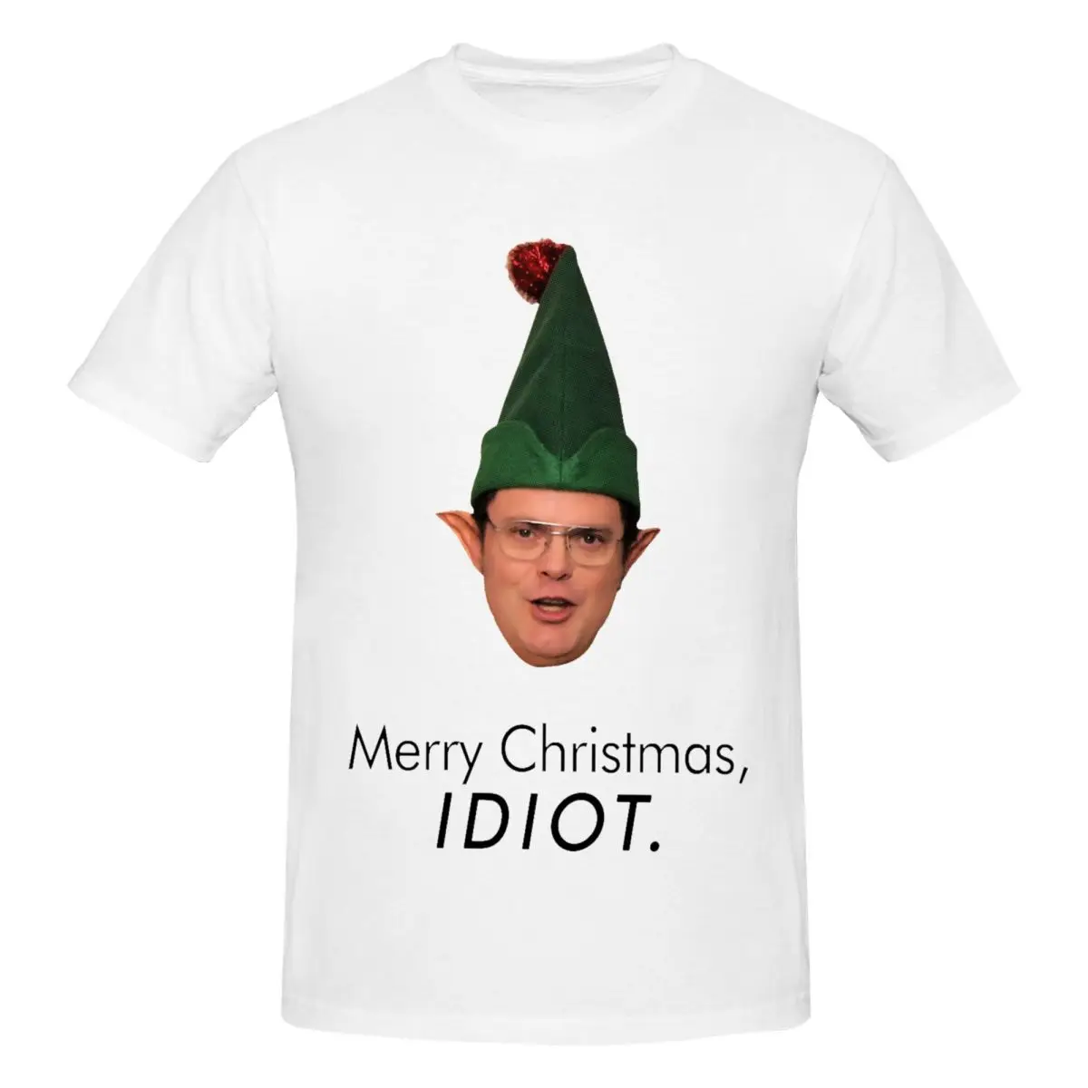 Dwight Schrute Christmas Men's Basic Short Sleeve T-Shirt White Round Neck