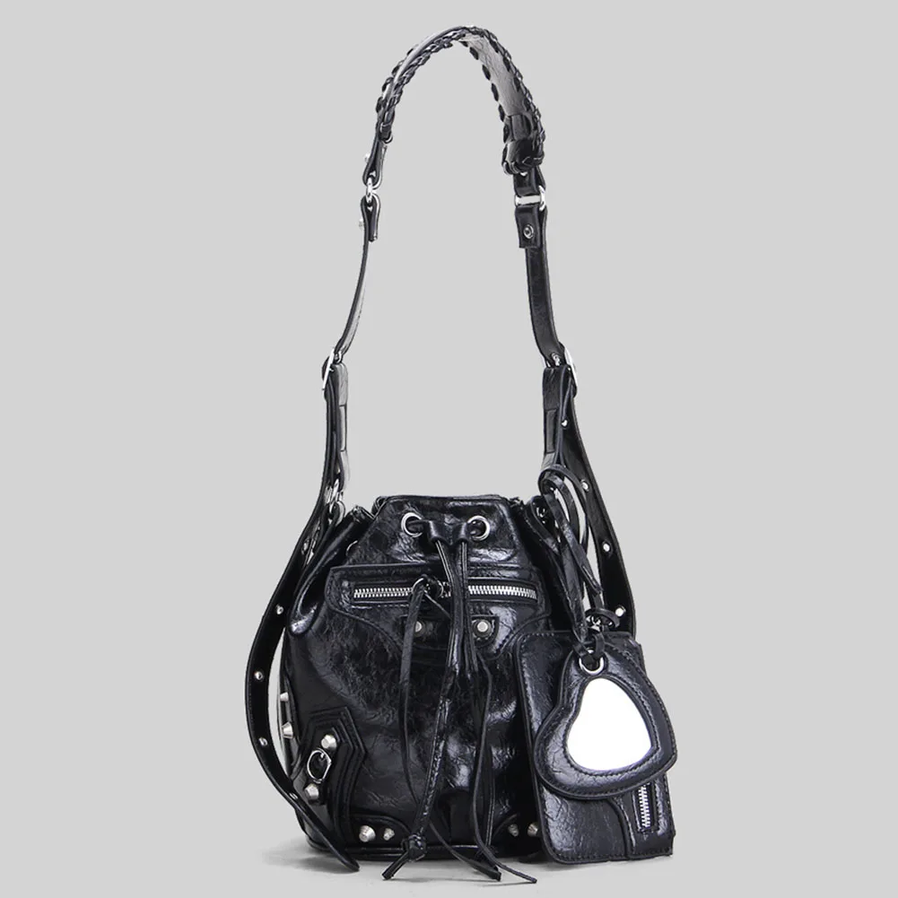 

Брендовая новая сумка через плечо Y2K для женщин и мужчин, сумки-мешки, байкерские сумки, брендовые черные уличные сумки с заклепками