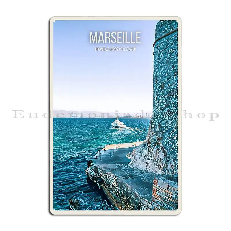 Посетите Марсель металлическая табличка паб настенная дизайн роспись жестяная