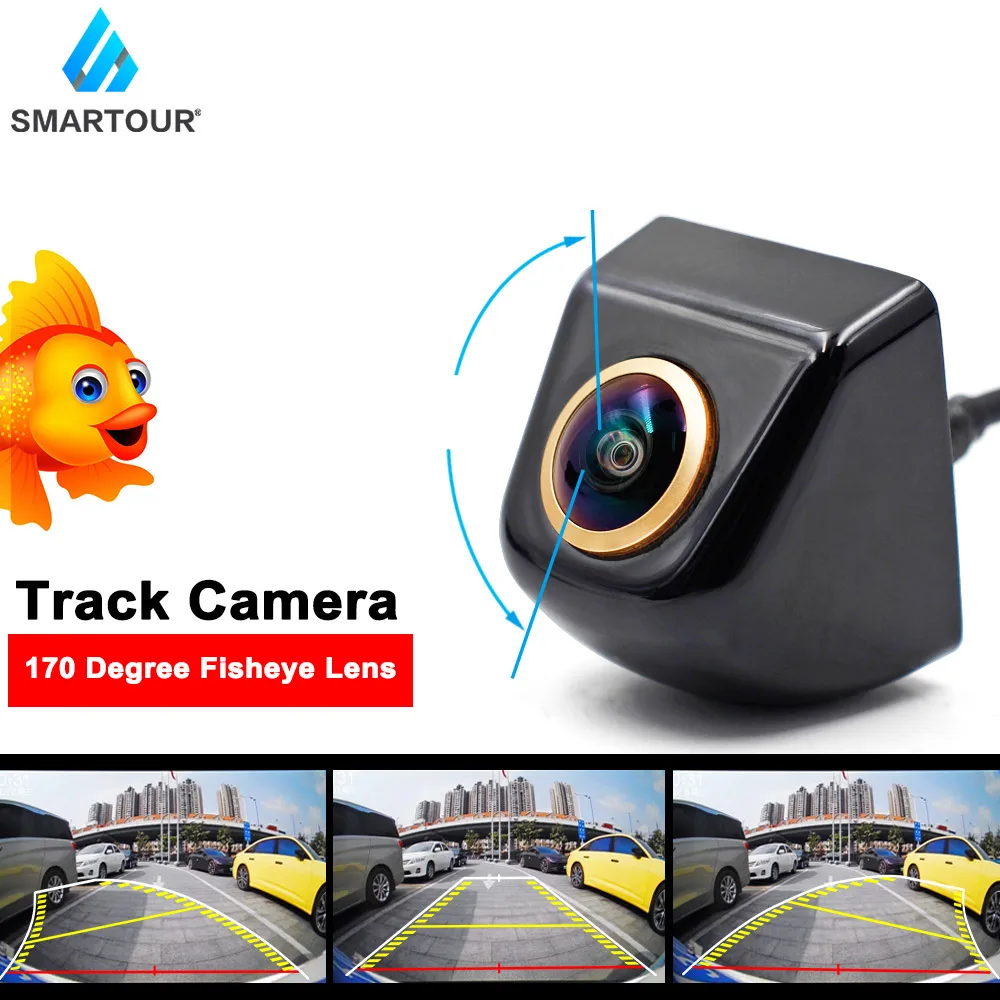 SMARTOUR Intelligent Auto HD Car Backup Reverse Trajectory Camera Parking aid Universal  Rear View Camera Dynamic Guideline