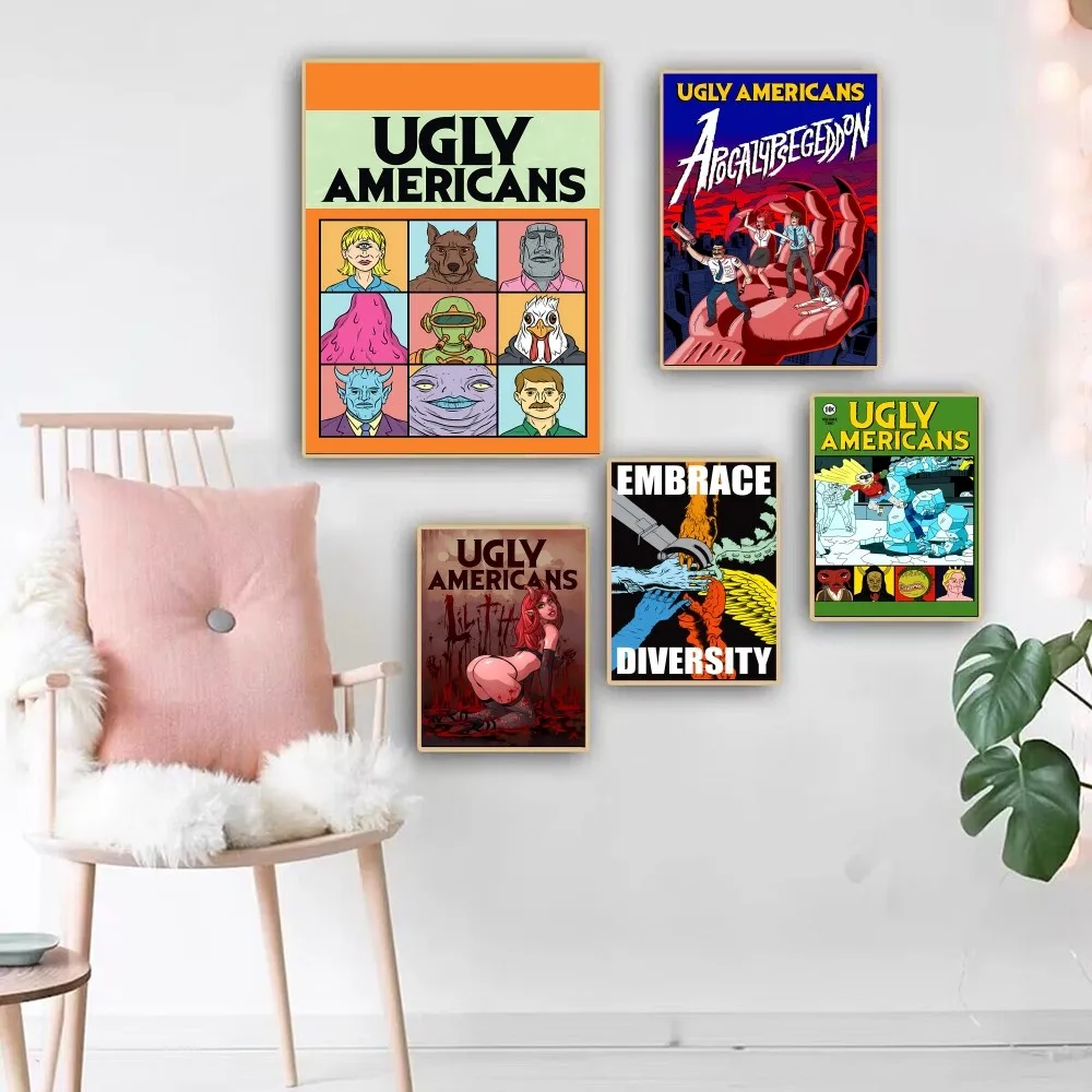 Художественный Самоклеящийся Постер U-образный Уродливый Американский