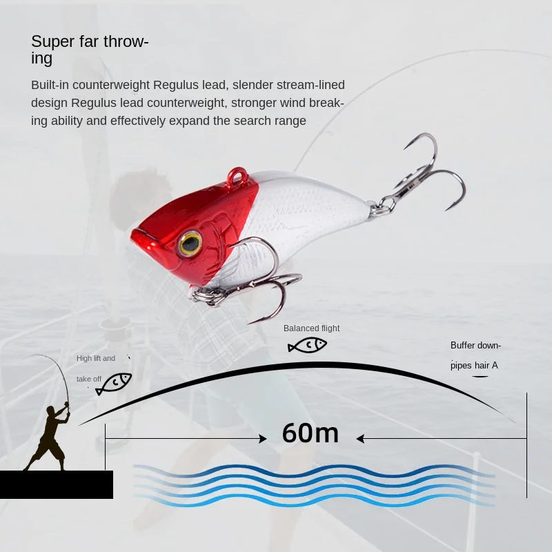 Lightning VIB Fishing Lure Crankbait Artificial Hard Bait Bead Vibration Pesca Pike Bass Carp Multifunctional Lure Fish tackle