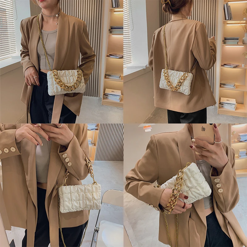 Новинка 2022 маленький клатч на цепочке сумки через плечо из искусственной кожи