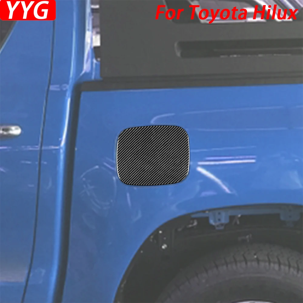 Для Toyota Hilux 2015 2016 2017 2018 2019 2020 2021 углеродное волокно крышка топливного бака отделка