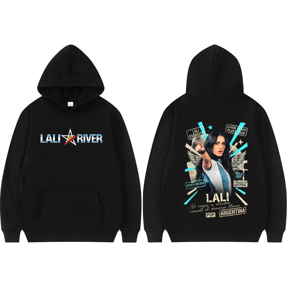 Фото Винтажные худи Singer Lali Esposito LA QUE LE GANA AL TIEMPO 2026 Tour для мужчин и женщин, повседневные пуловеры в стиле Харадзюку, оверсайз свитшоты №1