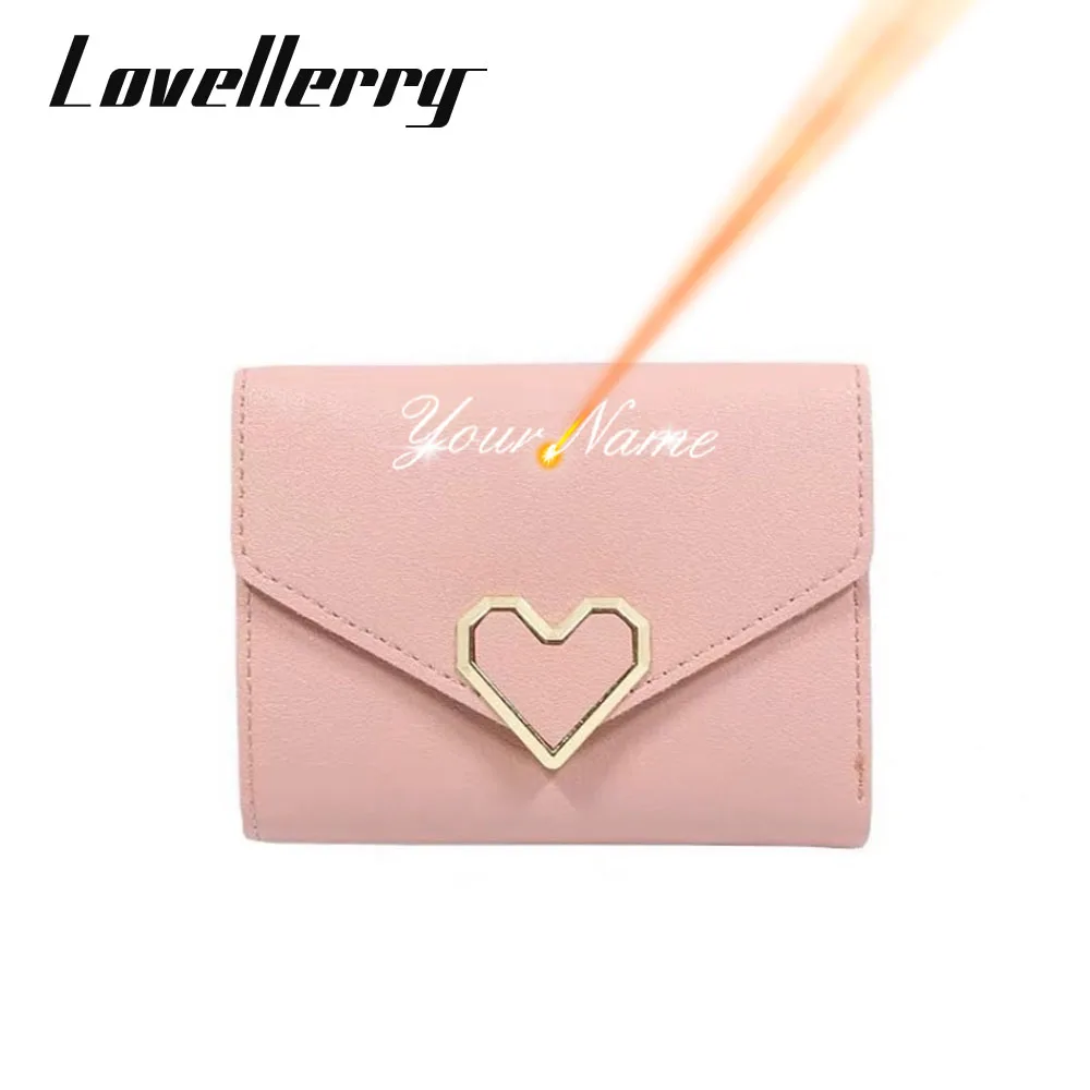 2022 короткие женские кошельки с бесплатным именем держатель для карт фото