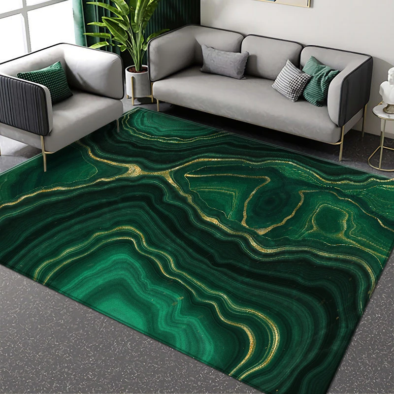 Зеленый Мраморный коврик для комнаты большие коврики на заказ гостиной мягкий