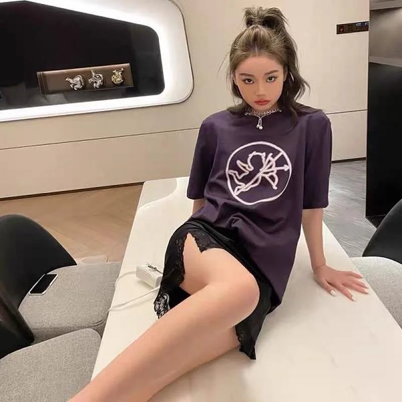 

22SS Circular Cartoon Pattern Print Vetements T Shirt Men Women EU Size 100% Cotton Vetements Top Tees Streetwear Summer Viking