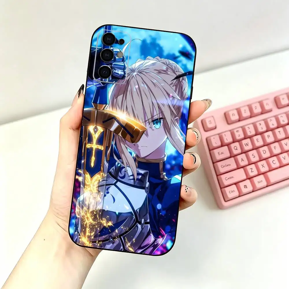 Фото Мягкий черный чехол для телефона Anime F-Fate R-Rin Saber для Samsung S26,25,24,21,22,21,20,10,9,8,7,6Ultra,Plus,Fe, Lite №3