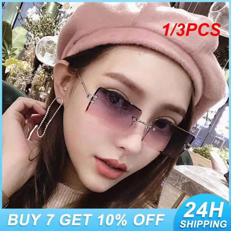 

1/3PCS Shades Vintage Gradient Oculos De Sol Womens Large Frame Large Frame Eyewear Polarized Rectangle Sunglasses Fashion