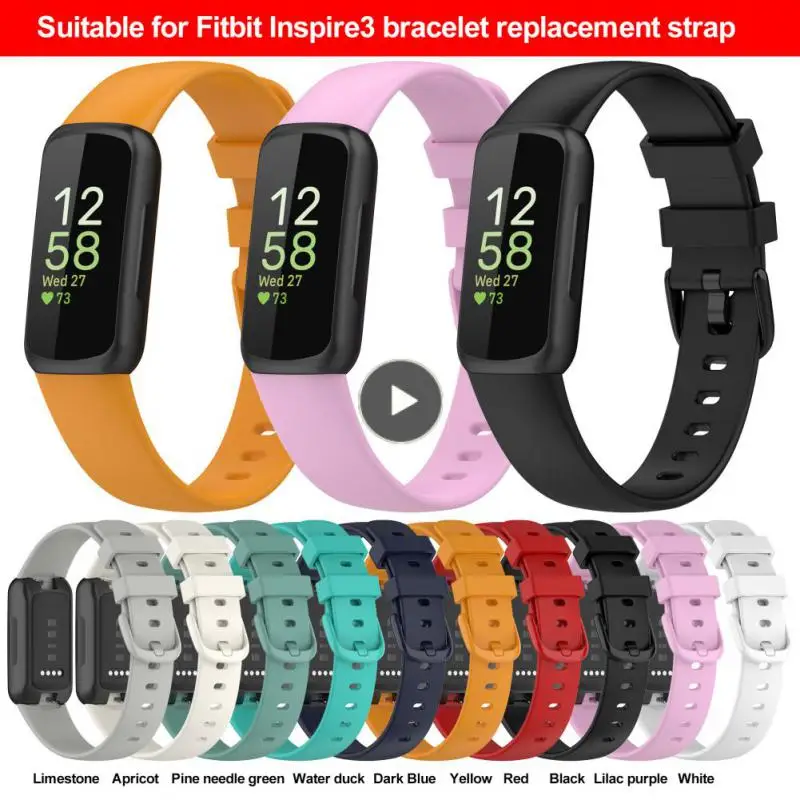 

Soft Comfortable Replaceable Strap Breathable Thickening Tpe Wristband Waterproof Watch Strap For Fitbit Inspire3 Sweat-proof