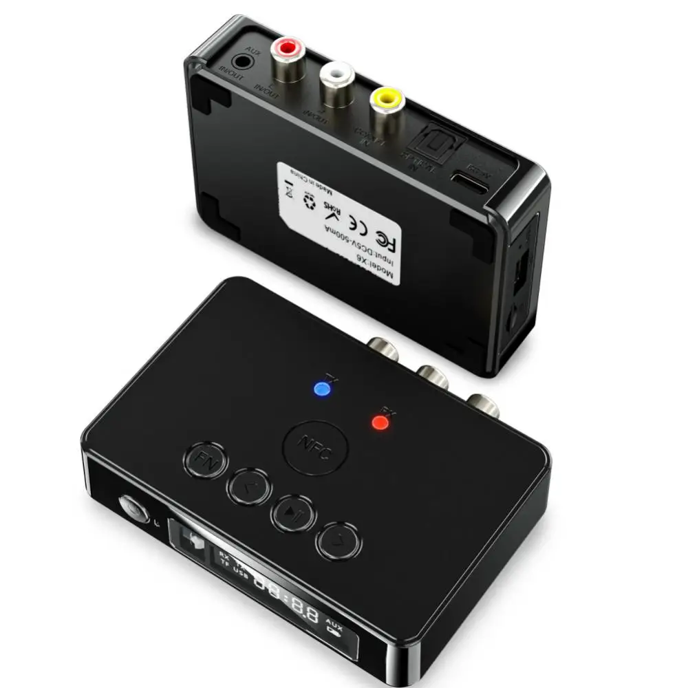 

Pc Fireproof Audio Receiver Black Audio Wireless Adapter Led Digital Display Audio Transmitter Audio Adapter Bluetooth V5.0