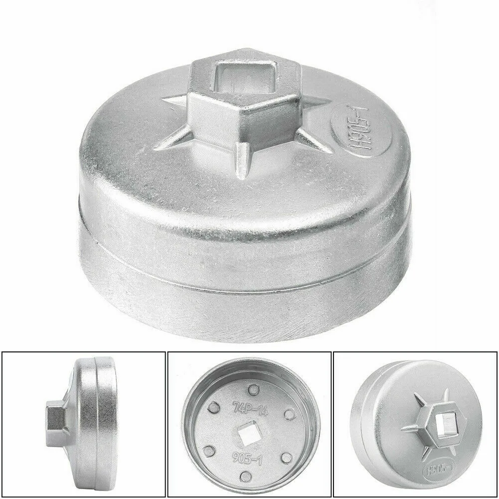 

Factory Directly Sale 1pcs Oil Filter Cap Socket Wrench Silver Chrome SliverRemoval Tool 2.91" 1.1" 0.51" 14 Flute Hot Durable