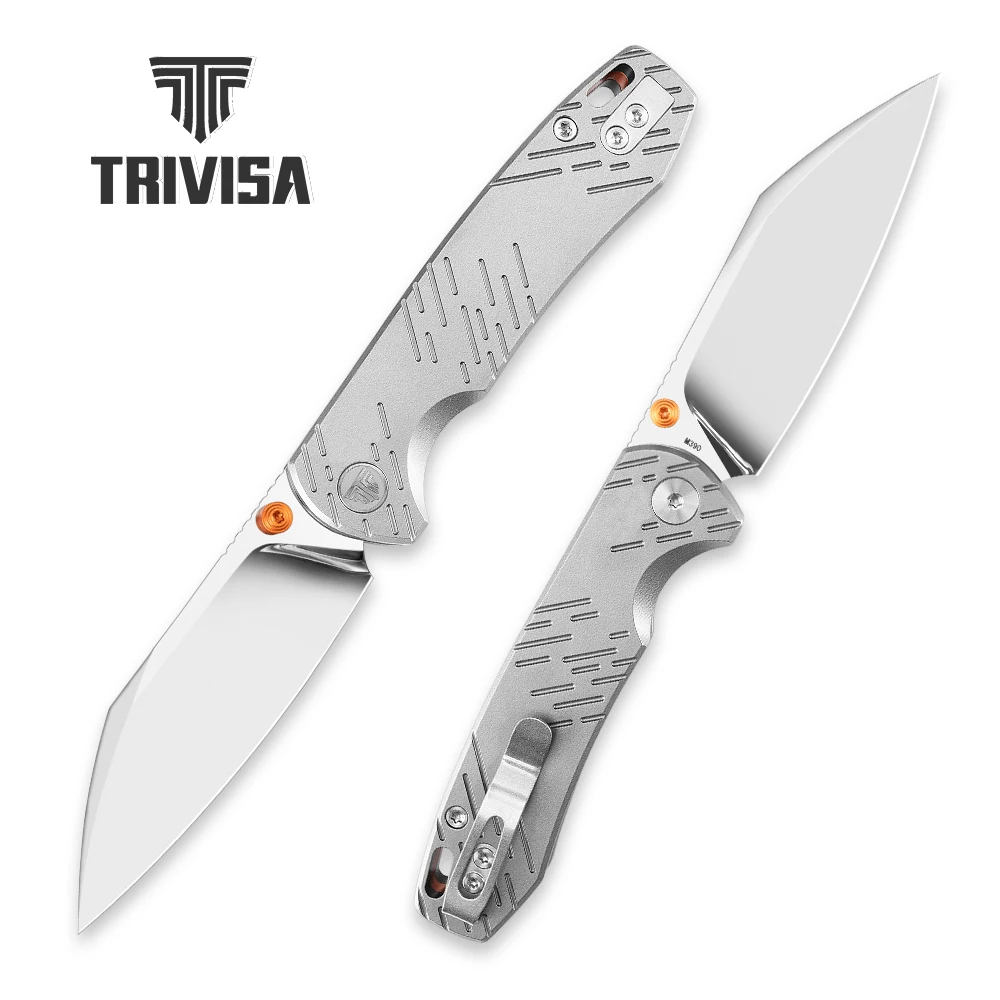Фото Складной нож TRIVISA Firefly Ultra-M для мужчин, лезвие с зеркальной полировкой, титановая рукоять, инструмент для выживания на природе, кемпинга, рыбалки и резки. №1