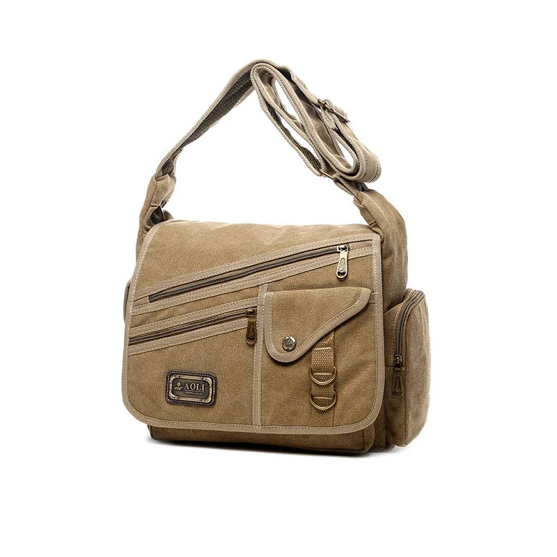 

Ruil Shoulder Messenger Men Crossbody Bag Bags Canvas Bag Retro Shoulder Men's Package Leisure Handbags Multifunction 2022 Bag