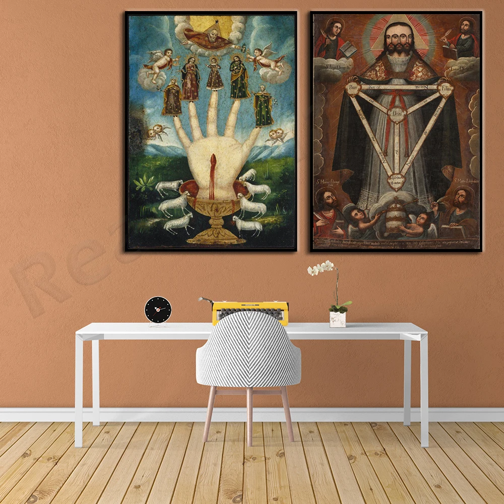 

All Powerful Hand The Five Persons 5D Full Diamond Art Painting Holy Trinity Diy Diamond Embroidery Cross Stitch Kit Home Decor