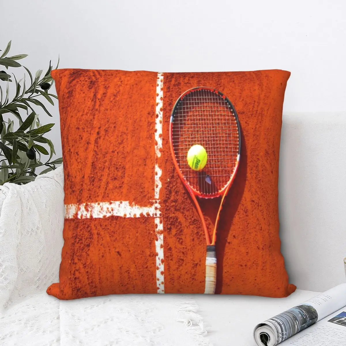

Tennis Ball Square Pillowcase Cushion Cover funny Zipper Home Decorative Polyester Pillow Case for Bed Nordic 45*45cm