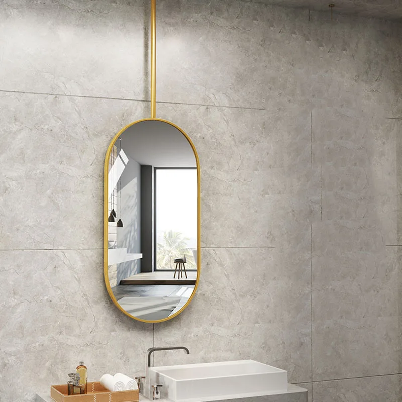 

Aesthetic Hanging Decorative Mirror Vanity Bathroom Shower Large Makeup Mirror Glass Gift Hall Espejos Con Luces Room Decoration