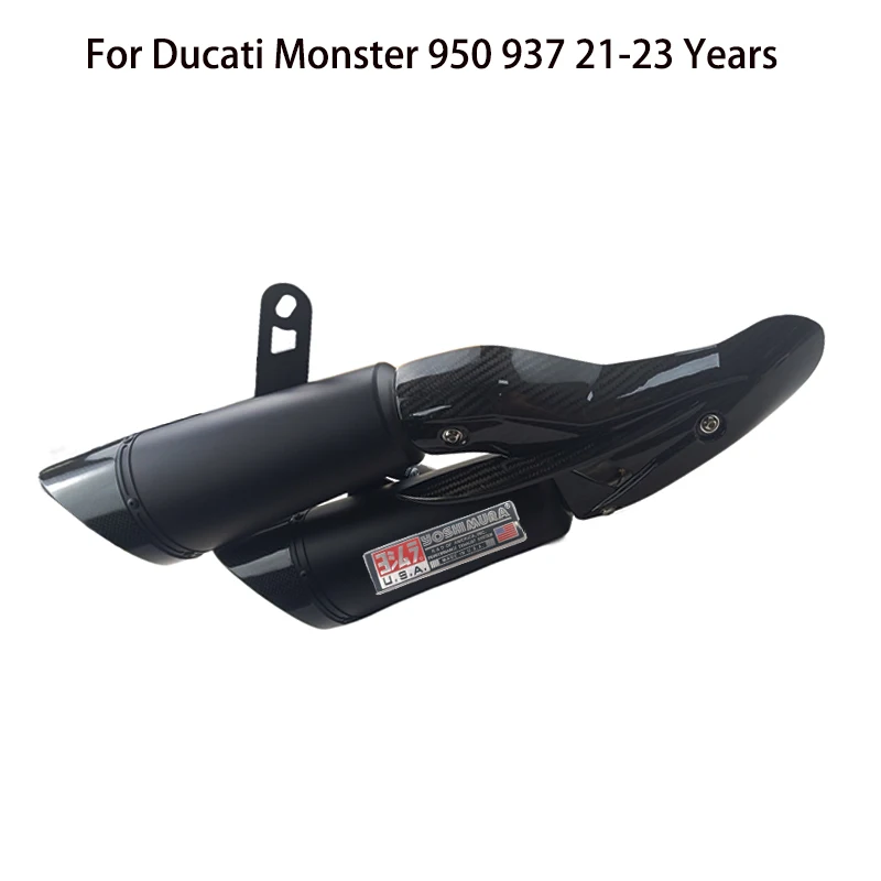 

For DUCATI MONSTER 937 950 2021 - 2023 Motorcycle Double Hole Carbon Fiber Exhaust Pipe Motocross Muffler System DB Killer