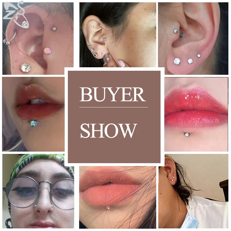 Набор ювелирных украшений для пирсинга ZS пирсинг Монро из прозрачного биофлекса