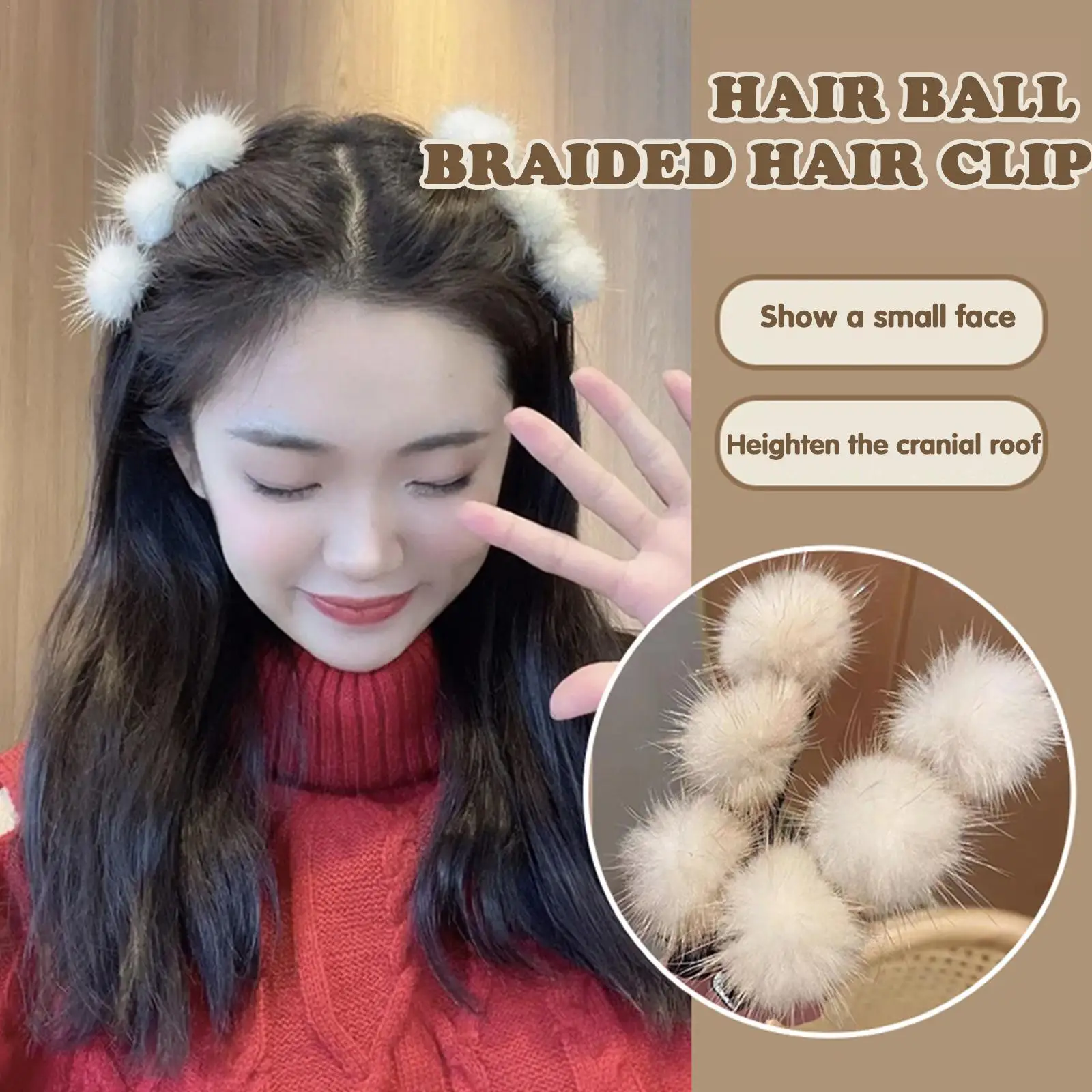 

Plush Ball Hair Clip Braided Hair Clips Korean Style Hair Clips Women Hair Pins Double Bangs Layer Side Barrettes Hair Clip