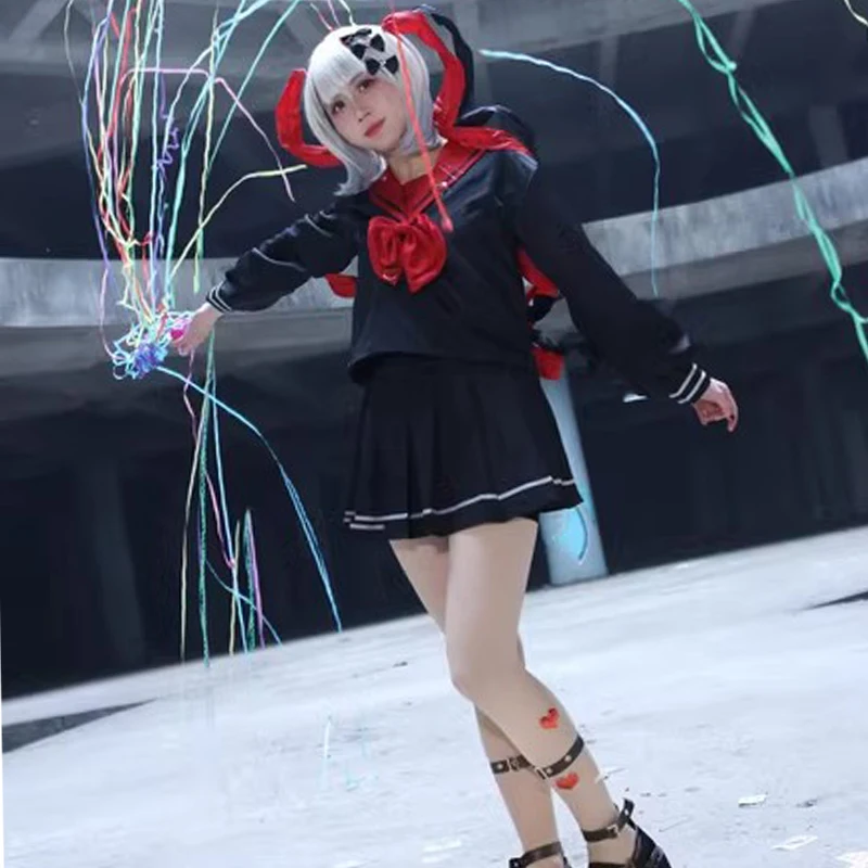 Женский костюм для косплея парик Ame Rain Doujin черно-оксид JK школьная униформа юбка на